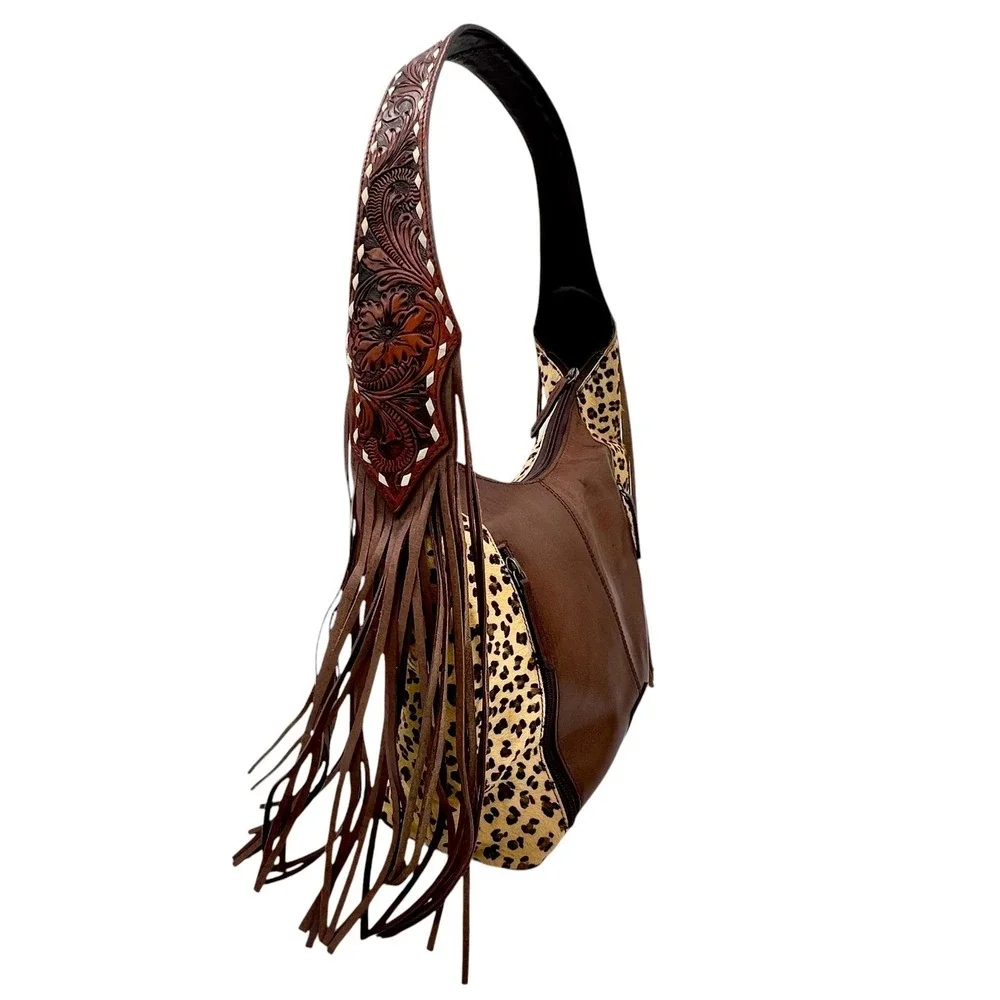 AD American Darling Tooled Cheetah Cowhide/Leather Western Conceal Bag $259 MSRP - Picture 9 of 16